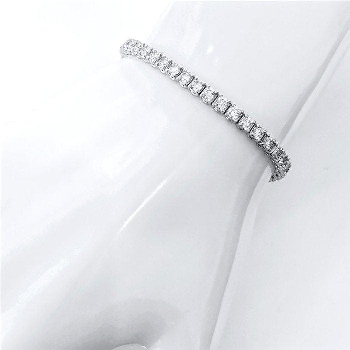 Zonder minimumprijs - Armband - 14 karaat Witgoud - 7.00ct., Handtassen en Accessoires, Armbanden