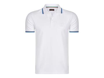 Veiling - Cappuccino Italia Polo Applique Pique - Wit - XXL, Kleding | Heren, T-shirts, Nieuw