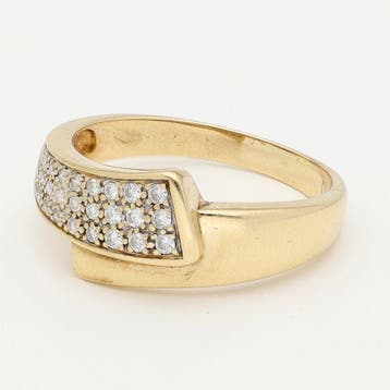 Ring - 18 karaat Geel goud Diamant (Natuurlijk), Handtassen en Accessoires, Ringen, Nieuw