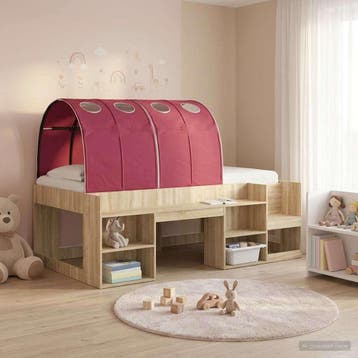 vidaXL Bed tunnel 2 st Rood Polyester, Verzenden, Nieuw