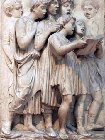 Figuur - Choirboys relief - Gips