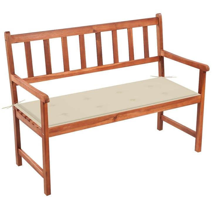 vidaXL Tuinbank met kussen 120 cm massief acaciahout, Tuin en Terras, Tuinsets en Loungesets, Nieuw, Verzenden