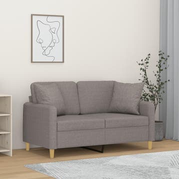 vidaXL Tweezitsbank met sierkussens 120 cm stof lichtgrijs, Verzenden, Nieuw
