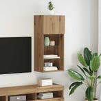 vidaXL Wand gemonteerd TV Kast met LED Artisan Eiken 40,5 x, Verzenden, Nieuw