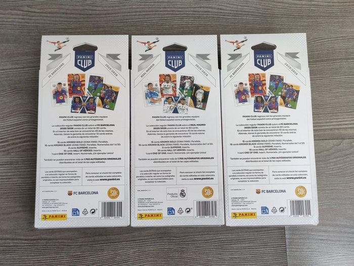 2025/26 Panini Club Fc Barcelona & Real Madrid - 3 Sealed, Collections, Autocollants