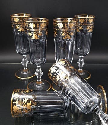 Artemisia - Champagne fluitje (6) - Lilium - Kristal, gouden