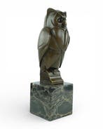 Césaro - sculptuur, Owl in Art Deco style - 33 cm - Brons,, Antiek en Kunst