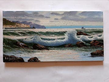 Bruno Di Giulio (1943) - Mareggiata in costiera amalfitana