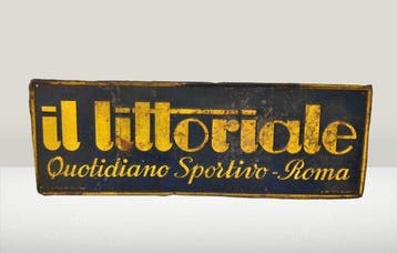 Reclamesign Fascistische Periode 1924-1944 Quotidiano, Antiek en Kunst