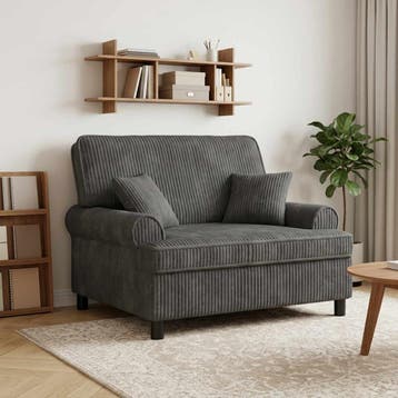 vidaXL XXL fauteuil met kussens Lichtgrijs 1,5 Lijnen Stof, Verzenden