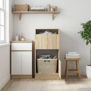 vidaXL Wasrek met opslag Sonoma 50 x 68 x 102 cm Bewerkt, Verzenden