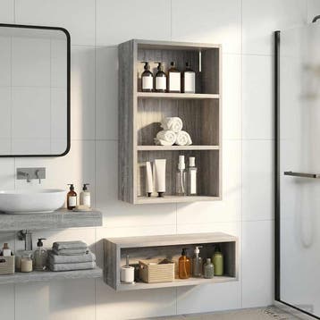 vidaXL Badkamer wandkast Grijze Sonoma 40 x 16 x 62,5 cm, Verzenden
