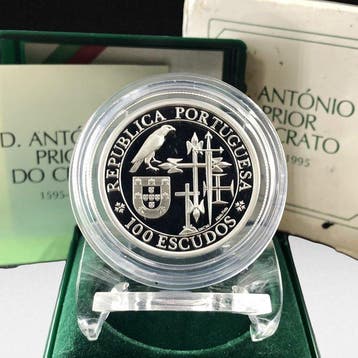 Portugal. Silver Proof 100 Escudos (D. António, Prior of