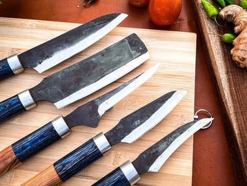 Keukenmes - Kitchen knife set - 754 - Staal, Hout,