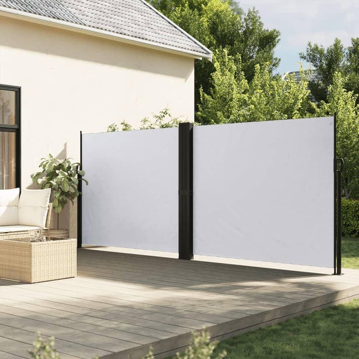 vidaXL Windscherm uittrekbaar 180x1000 cm wit, Tuin en Terras, Parasols, Nieuw, Verzenden