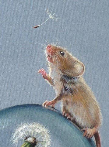 Gala - Mouse animal painting - Dandelion