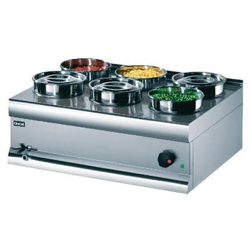 Bain Marie | 2kW | RVS | Met aftapkraan | Incl. 6x 4,5L pan, Verzenden, Nieuw in verpakking