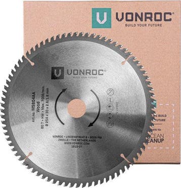 2dekans | VONROC Zaagblad – Ø254MM – 80 tanden – voor hout –, Ophalen of Verzenden, Nieuw