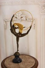sculptuur, Sculpture, Stunning Art Deco Bronze Hoop Dancer –