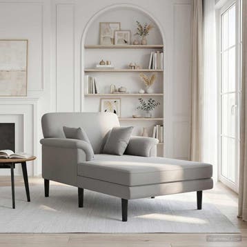 vidaXL Chaise longue Lichtgrijs fluweel, Verzenden