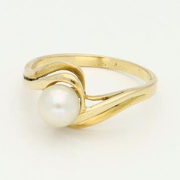 Ring - 18 karaat Geel goud - Parel