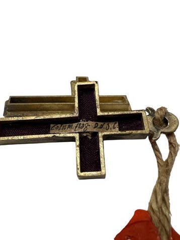 Reliekhouder - Brons, Gouden cartouche - 20e eeuw - Uit de