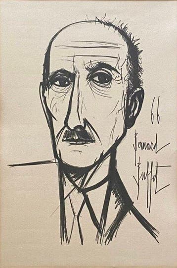 Bernard Buffet (1928-1999) - Portrait de François Maurillac