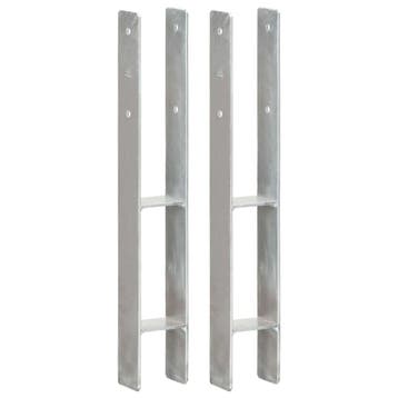 vidaXL Grondankers 2 st 8x6x60 cm gegalvaniseerd staal, Verzenden, Nieuw