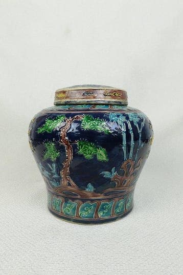 Pot - Porselein - Chinese porseleinen dekse, Antiquités & Art