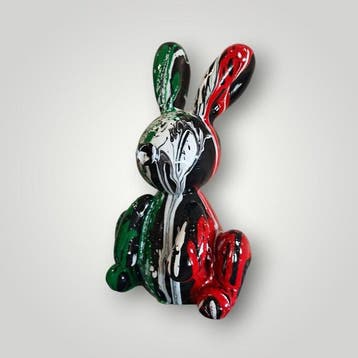 RED - Sculpture, Rabbit balloon italian - 13 cm - Résine -