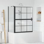 vidaXL Bad Douche Scherm Zwart en Transparant 100 x 68 x 128, Doe-het-zelf en Bouw, Sanitair, Verzenden, Nieuw