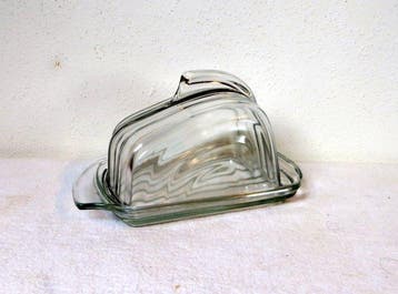 Keukencontainer - Glas - kaasstolp art deco, Antiek en Kunst