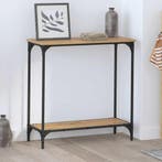 vidaXL Wandtafel met plank artisanaal eikenkleurig 75 x 30.5, Verzenden