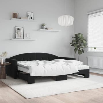 vidaXL Slaapbank onderschuifbed en matrassen 90x190 cm, Verzenden
