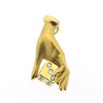 Carrera y Carrera vintage gouden hanger met diamanten; 0,..., Ophalen of Verzenden