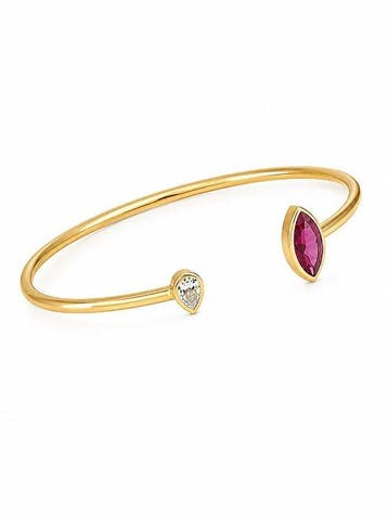 Armband - 14 karaat Geel goud - 1.16ct. tw. Toermalijn -