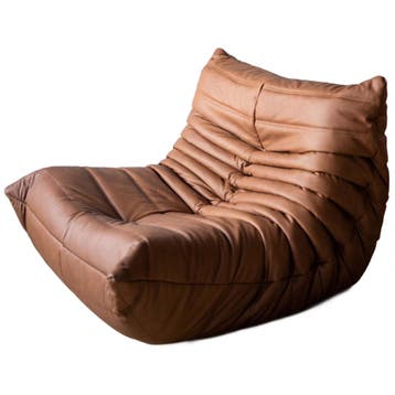 Togo Sessel Glattleder Folk Brown Van Michel Ducaroy, Maison & Meubles, Verzenden