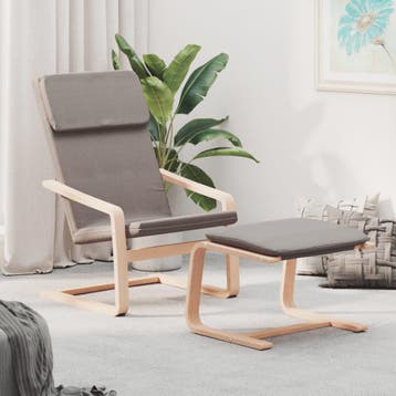 vidaXL Relaxstoel met voetenbank stof taupe, Verzenden, Nieuw