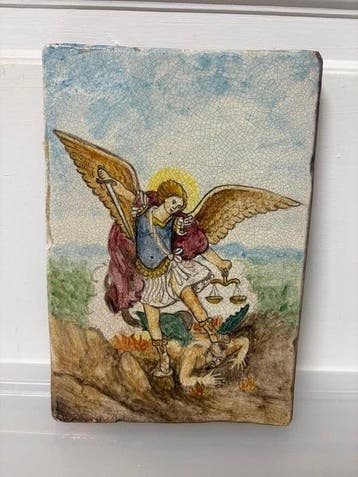 Tegel - 20e eeuw - Sint-Michaël de aartsengel - 17,5 x 25,5