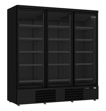 Koelkast 3 Glasdeuren Zwart Jde-1530R Bl, Verzenden