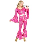 Disco 70S Jumpsuit Roze Dames, Kleding | Dames, Verzenden, Nieuw