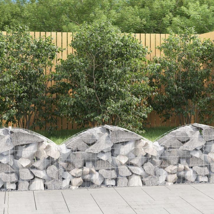 vidaXL Schanskorf gewelfd 100x30x40/60 cm gegalvaniseerd, Tuin en Terras, Bloempotten, Nieuw, Verzenden