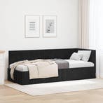 vidaXL Hoek Bed Frame met hoofdeinde Zwart 80 cm x 200 cm, Verzenden, Nieuw