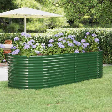 vidaXL Plantenbak 249x100x68 cm gegalvaniseerd staal groen, Verzenden
