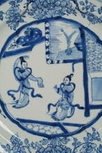 Kangxi (1662-1722) - Bord - Two Dancing Ladies in a