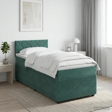vidaXL Boxspringbed met matras Donkergroen 80 x 200 cm, Verzenden