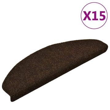 vidaXL Trapmatten Zelfklevend 15 stuks 65x21x4 cm Bruin, Verzenden