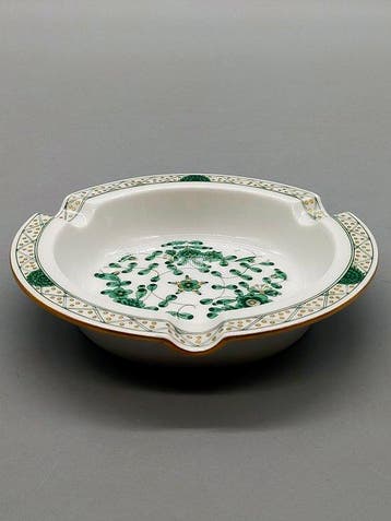 Meissen - Asbak - Aschenbecher Indische Malerei Grün –