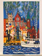Gunilla Mann (1947) - Scandinavian City & Harbor Scene