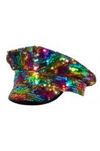 Pet Regenboog Goud Kapiteinspet Zonneklep Gouden Pailletten, Ophalen of Verzenden, Nieuw